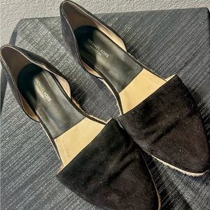 Michael Kors Black Suede d’Orsay Espardrille Flats